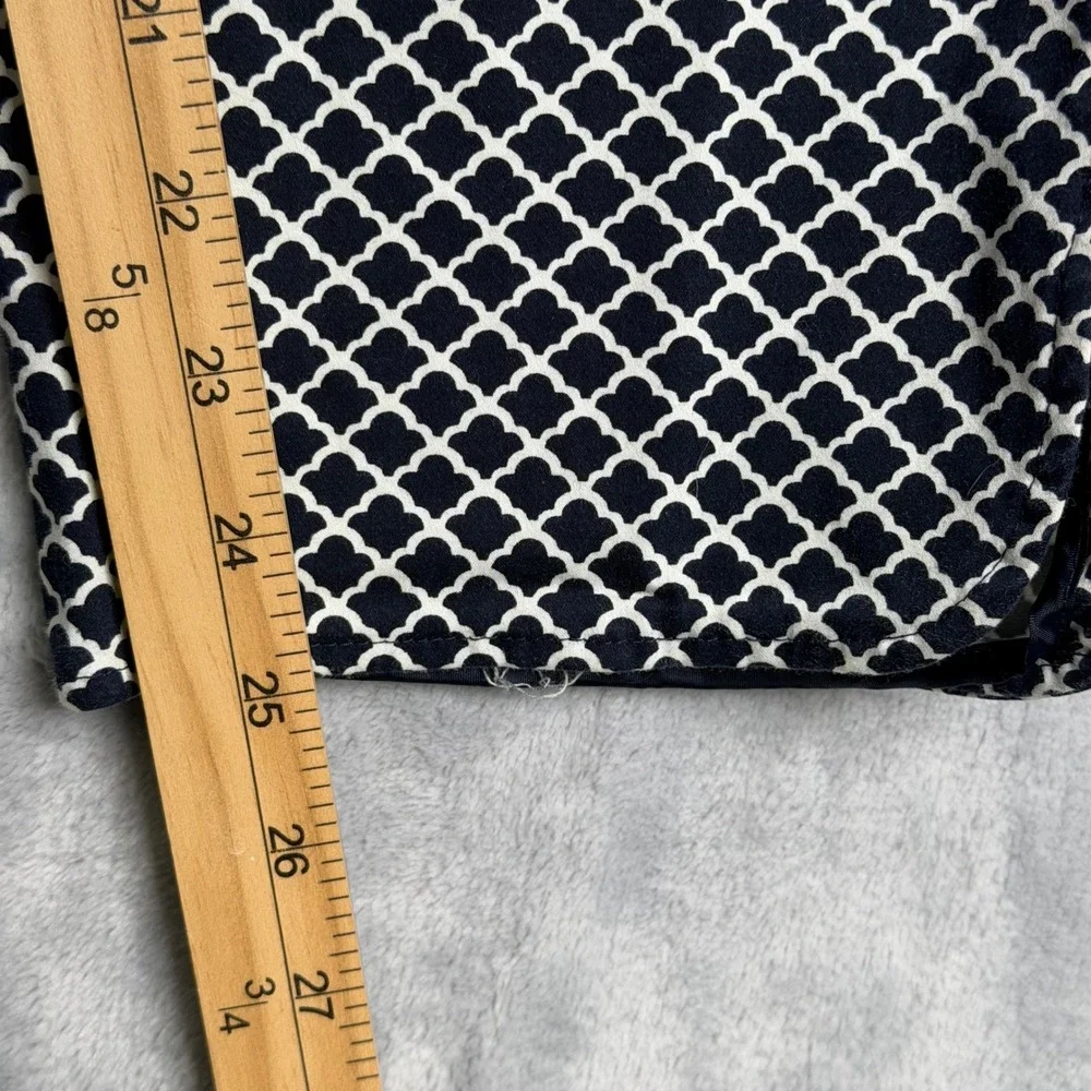 Talbots Heritage Pants Womens 4 Navy Blue Preppy Printed Ankle Mid Rise - Picture 9 of 10